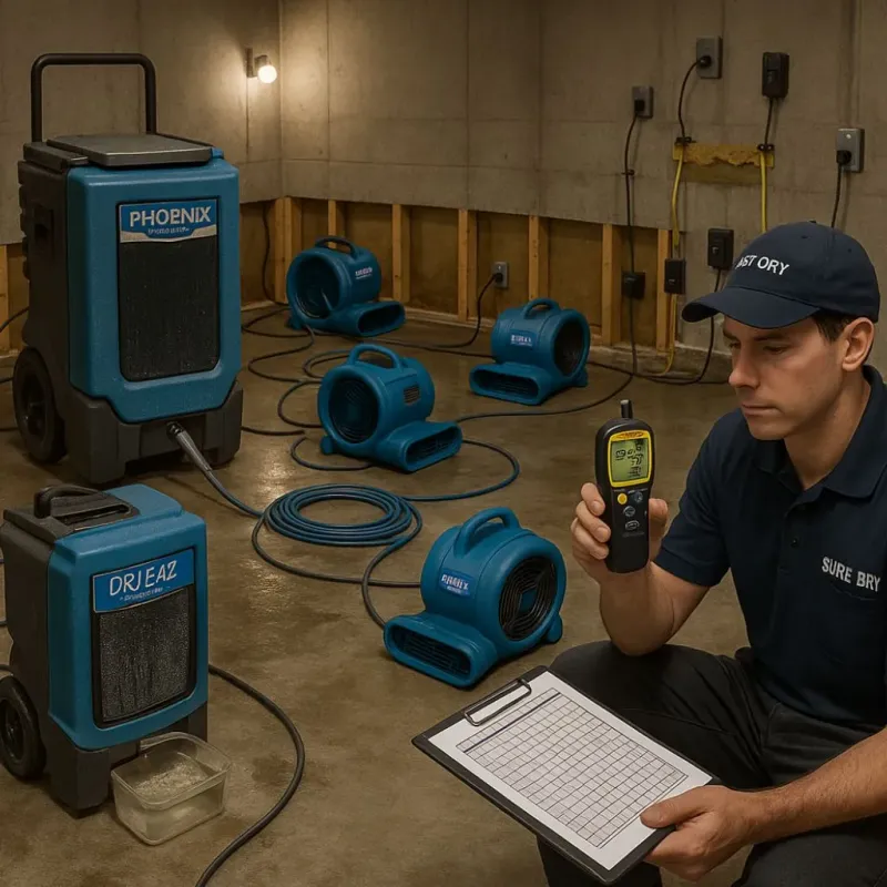 Structural Drying and Dehumidification process in Falls City, NE